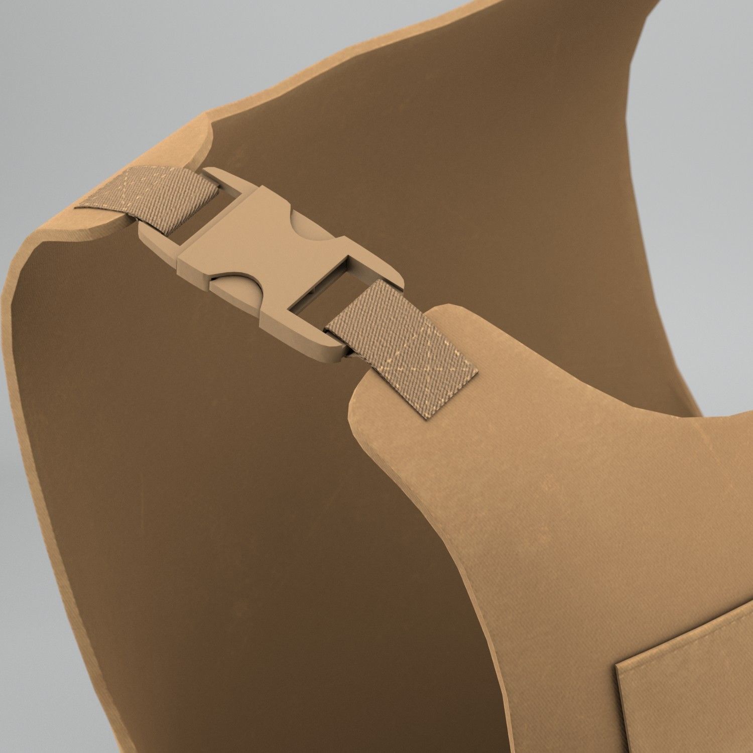 Military Flak Jacket bullet proof vest Low-poly 3D model_2