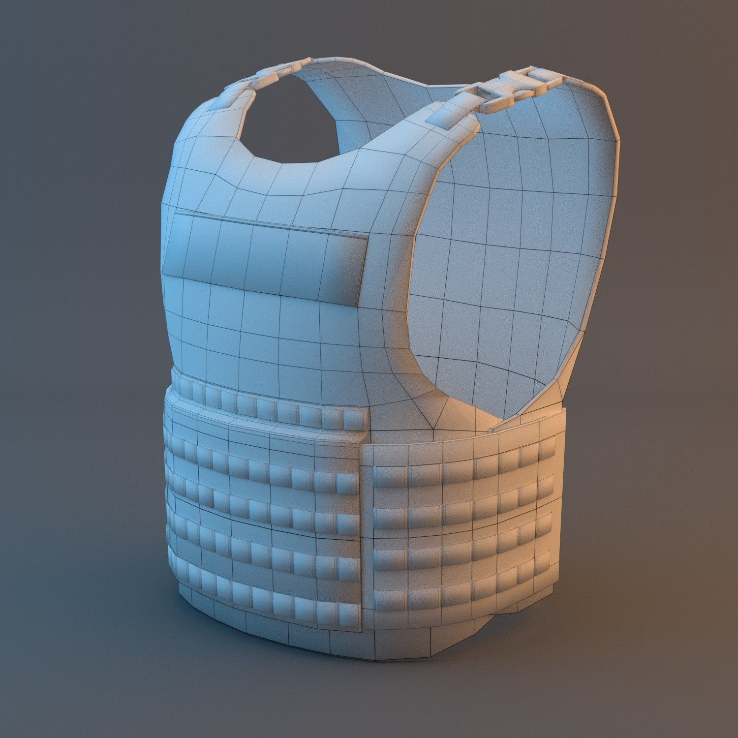 Military Flak Jacket bullet proof vest Low-poly 3D model_6