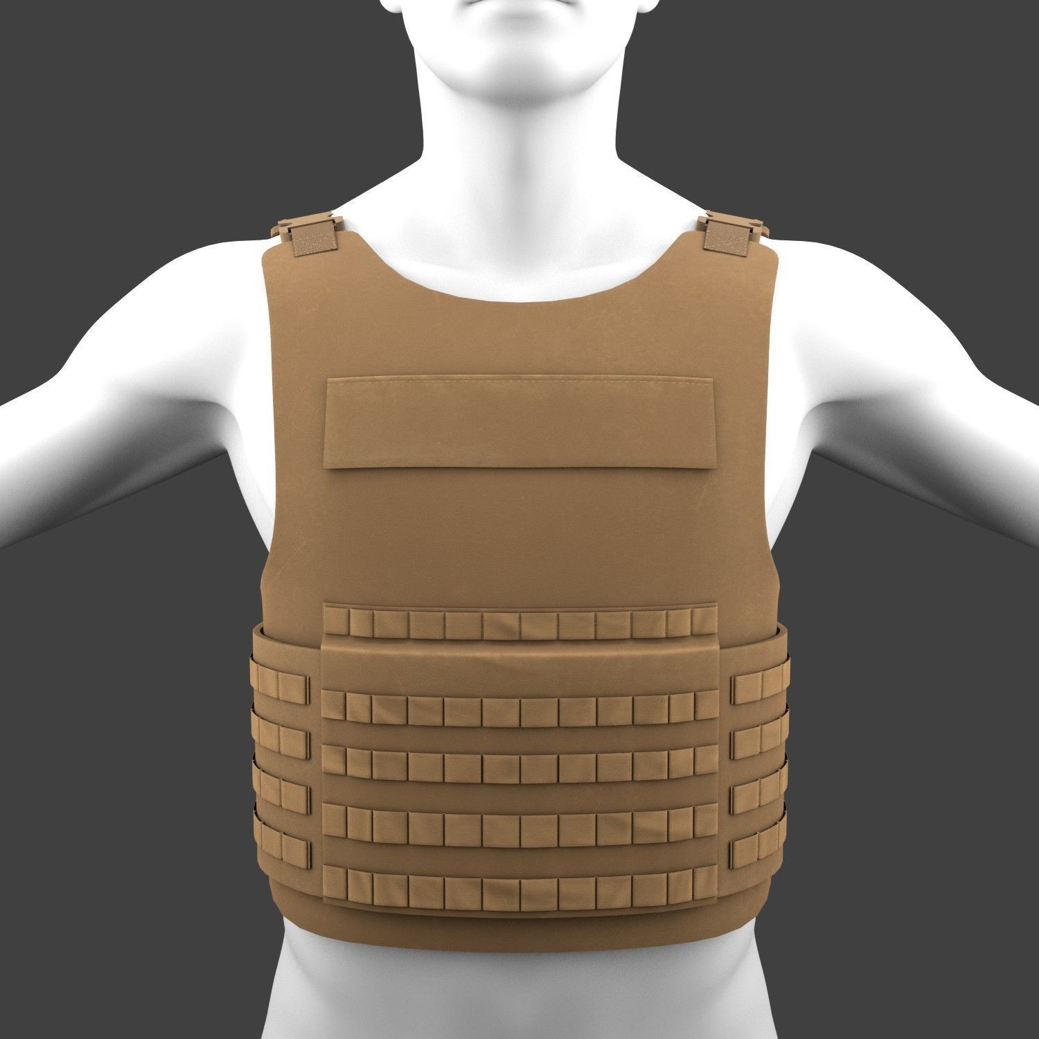 Military Flak Jacket bullet proof vest Low-poly 3D model_1