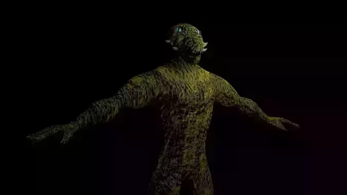 Reptilian Lizardman Humanoid Low-poly 3D model