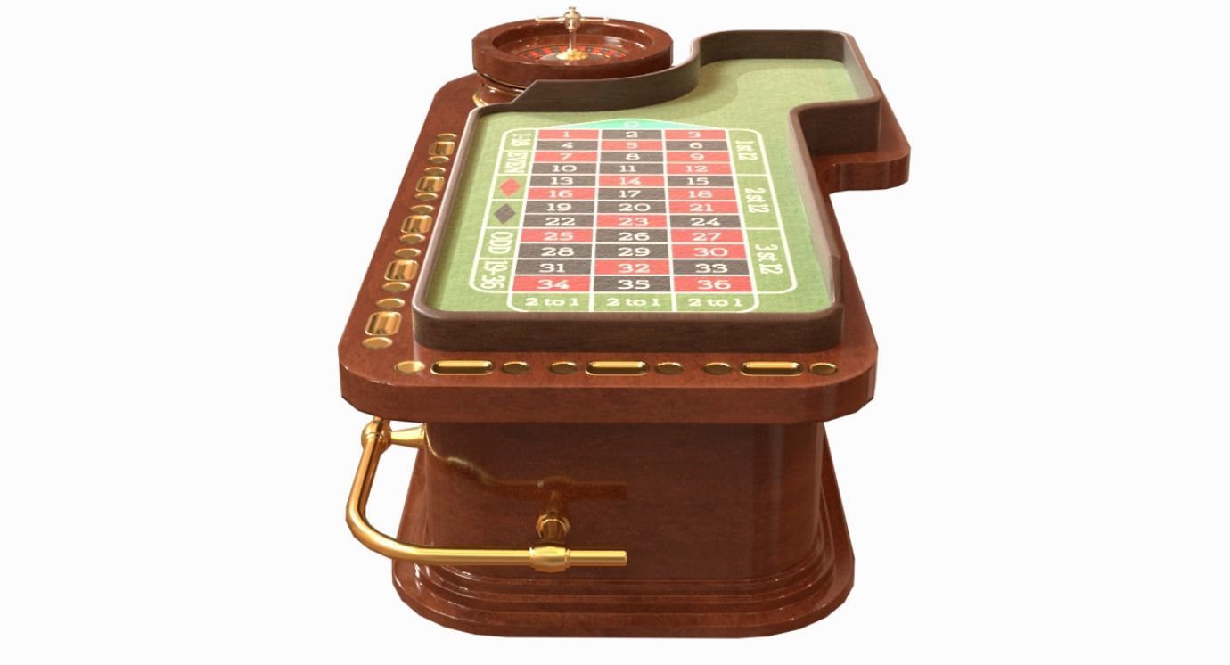 Casino Roulette Game Table Low-poly 3D model_5