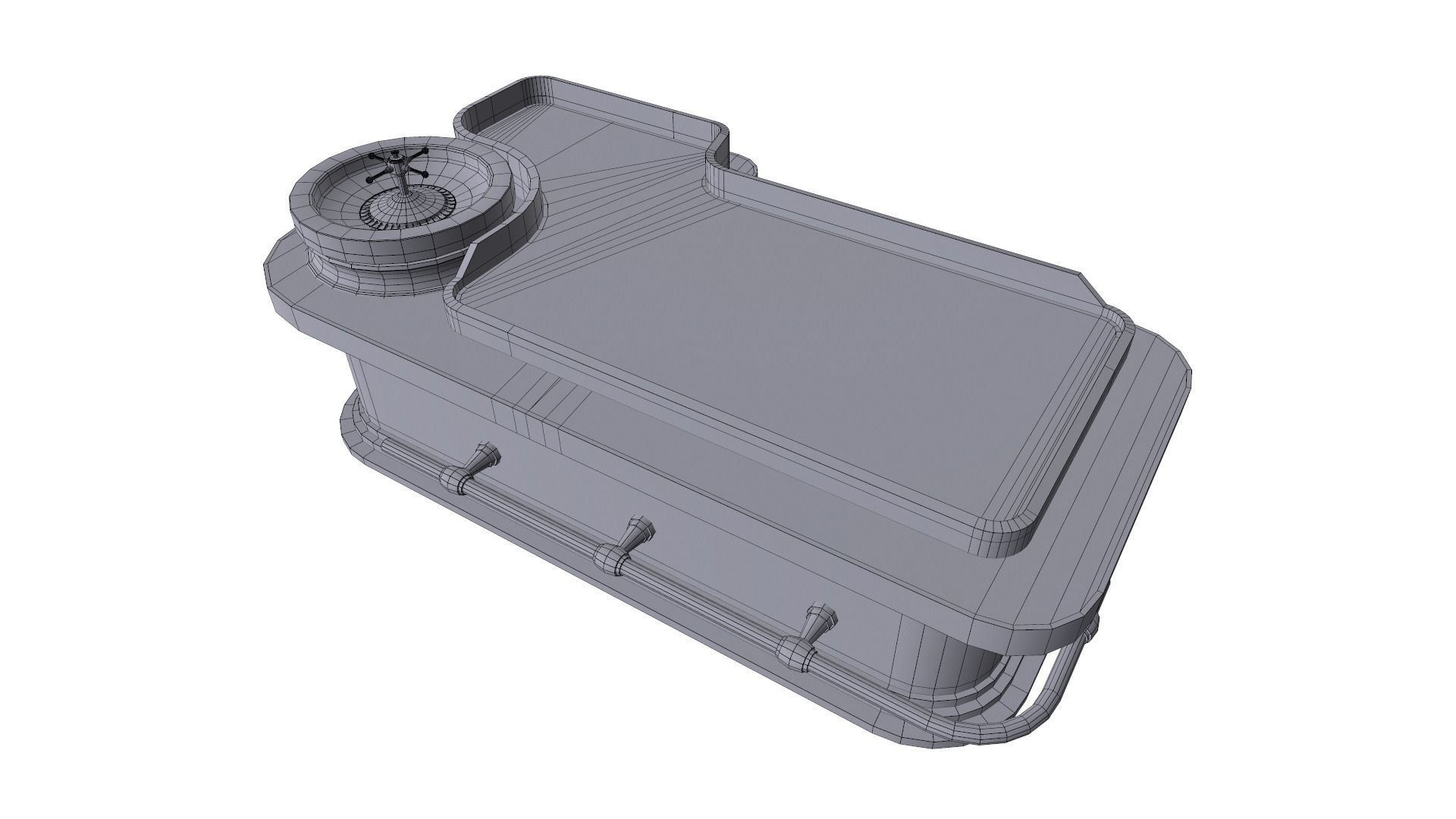 Casino Roulette Game Table Low-poly 3D model_10