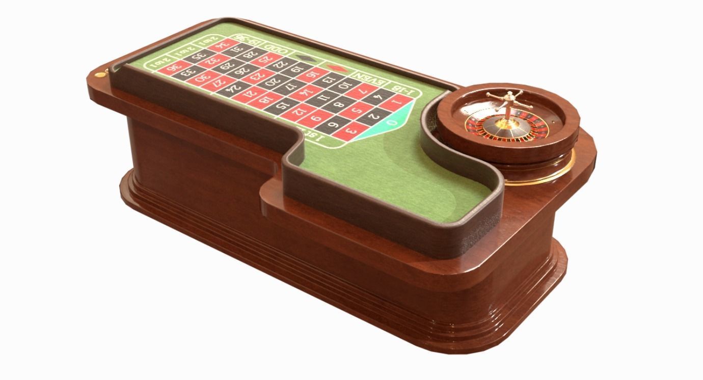 Casino Roulette Game Table Low-poly 3D model_3