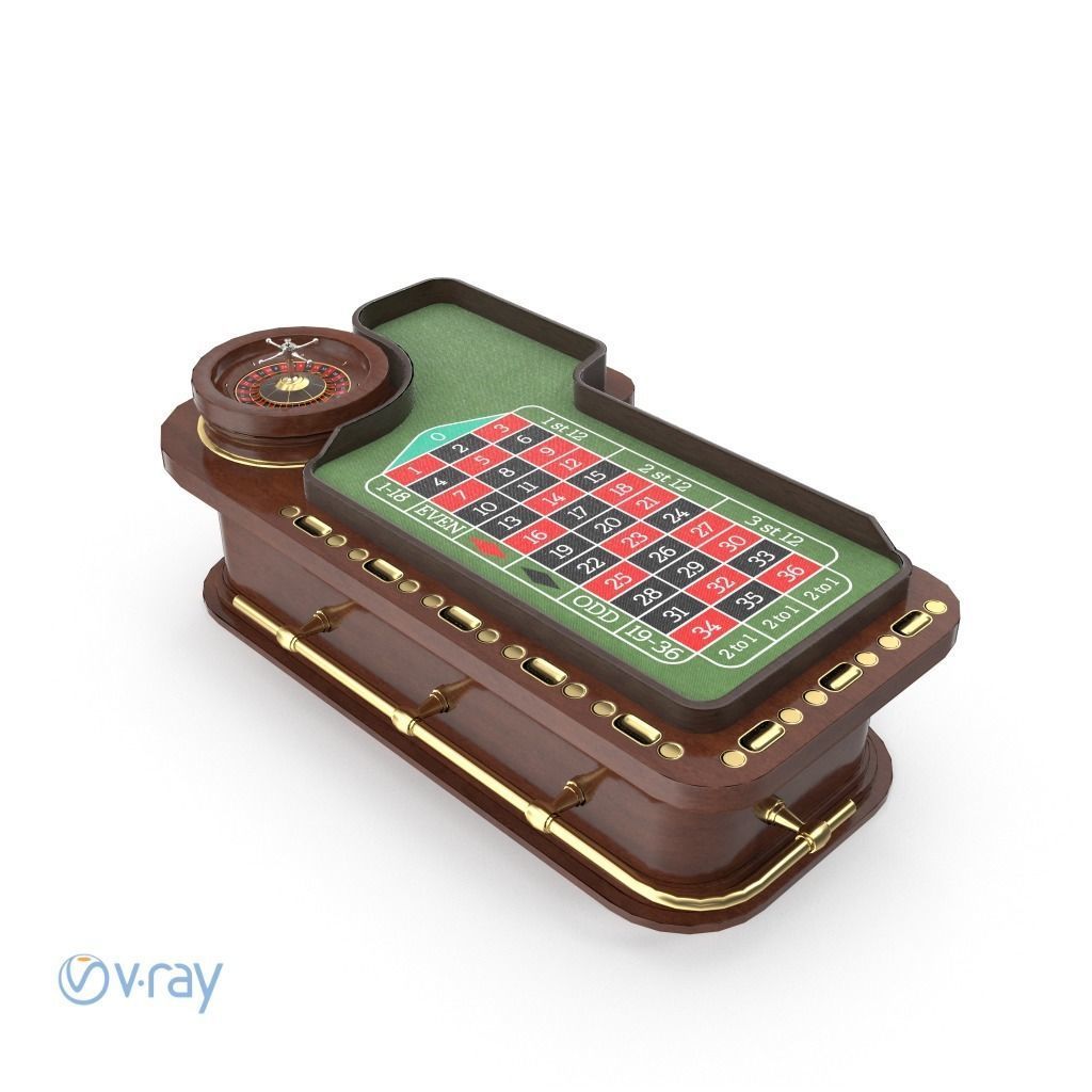 Casino Roulette Game Table Low-poly 3D model_16