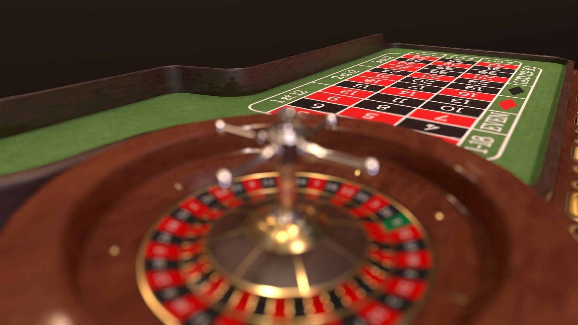 Casino Roulette Game Table Low-poly 3D model_9