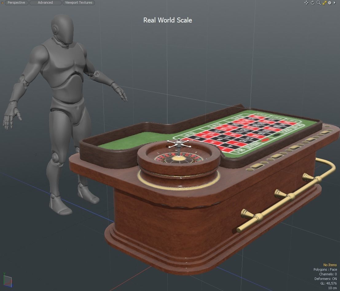 Casino Roulette Game Table Low-poly 3D model_17