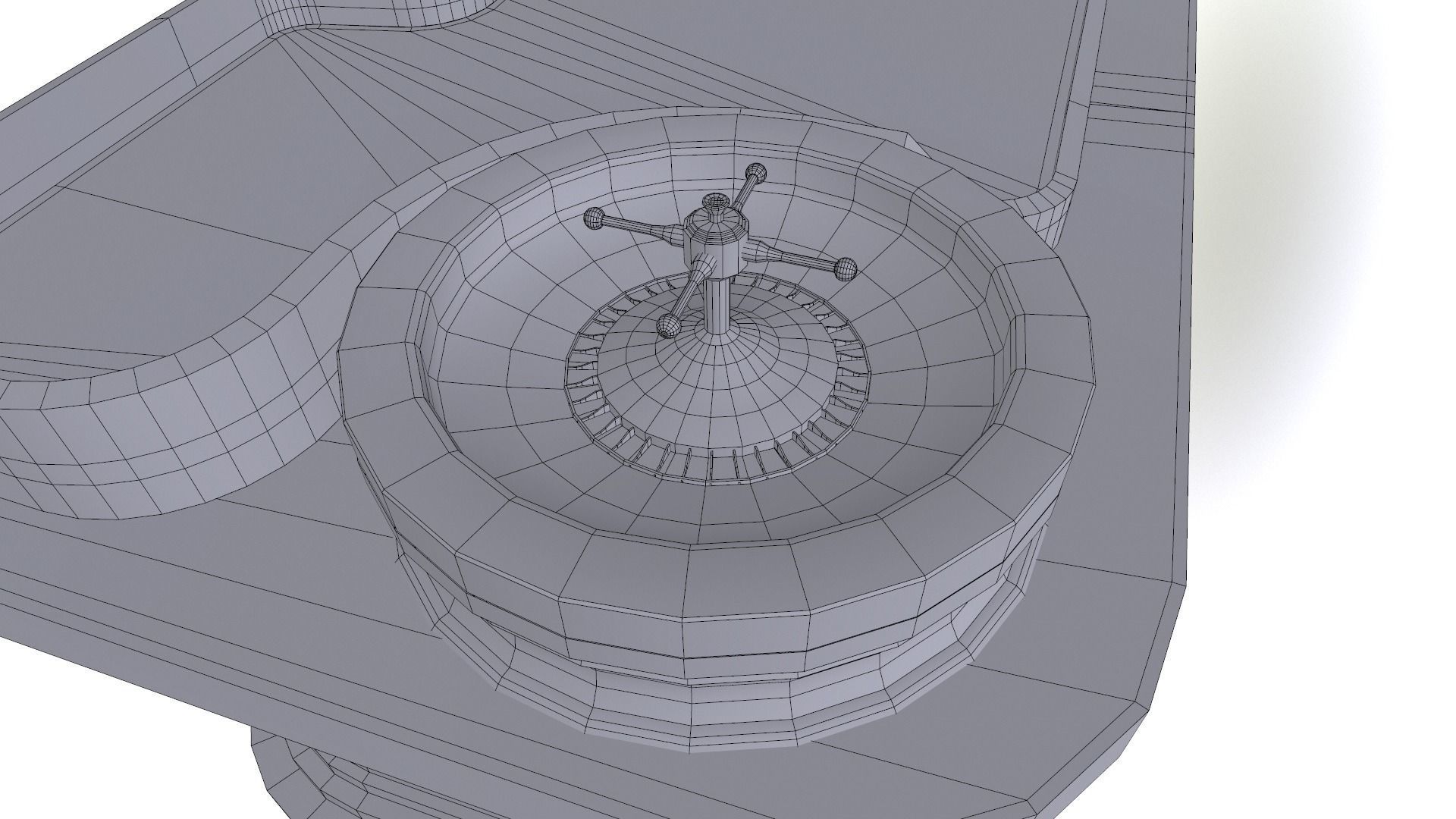 Casino Roulette Game Table Low-poly 3D model_11