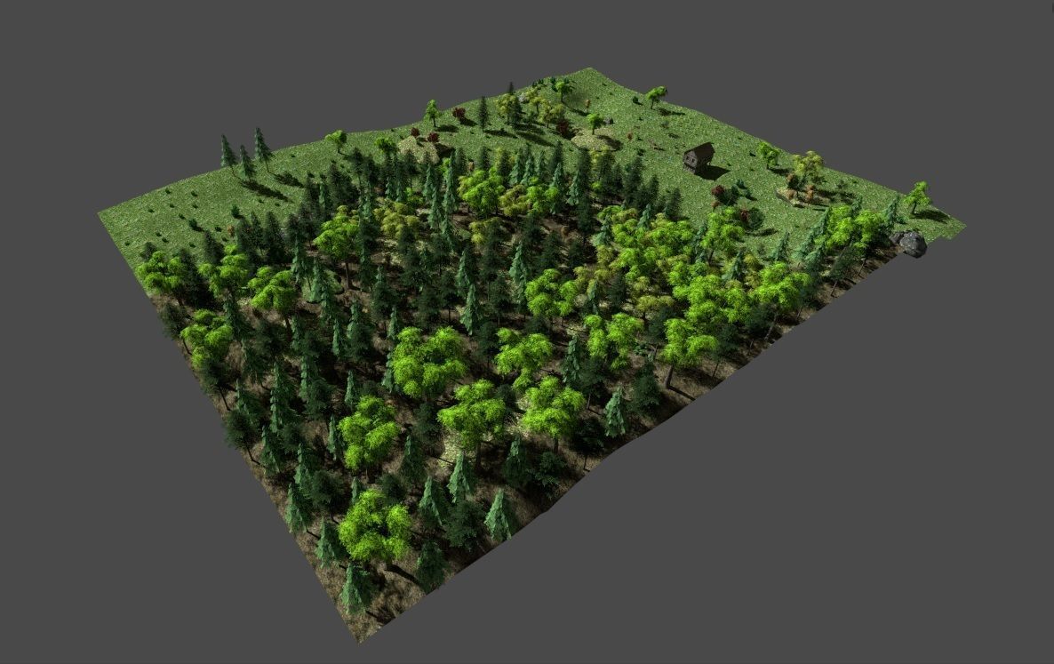 low poly forest landscape Low-poly 3D model_2