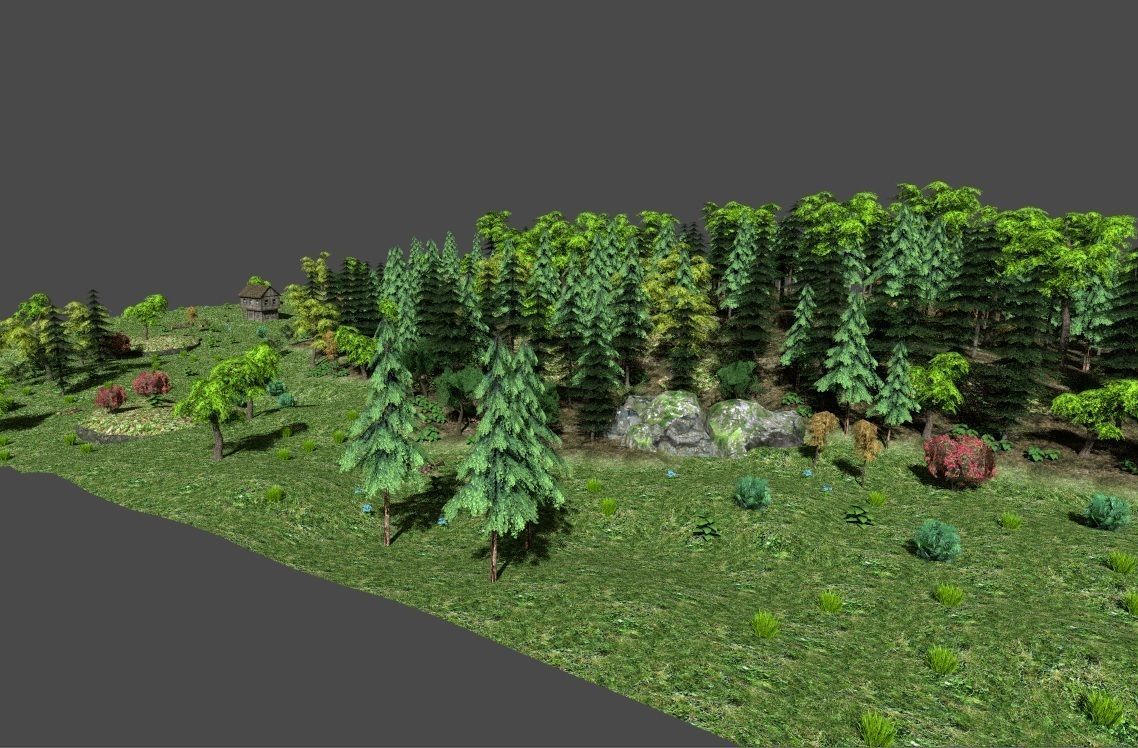 low poly forest landscape Low-poly 3D model_3