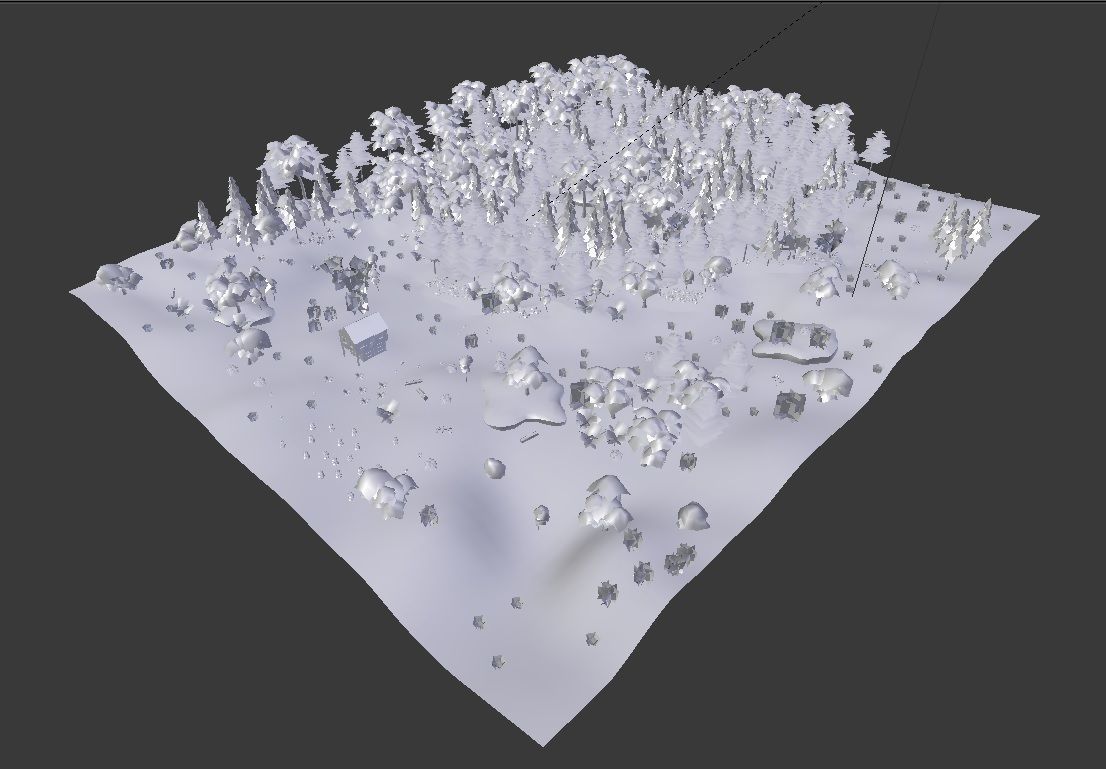 low poly forest landscape Low-poly 3D model_7
