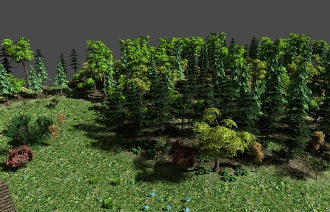 low poly forest landscape Low-poly 3D model_4