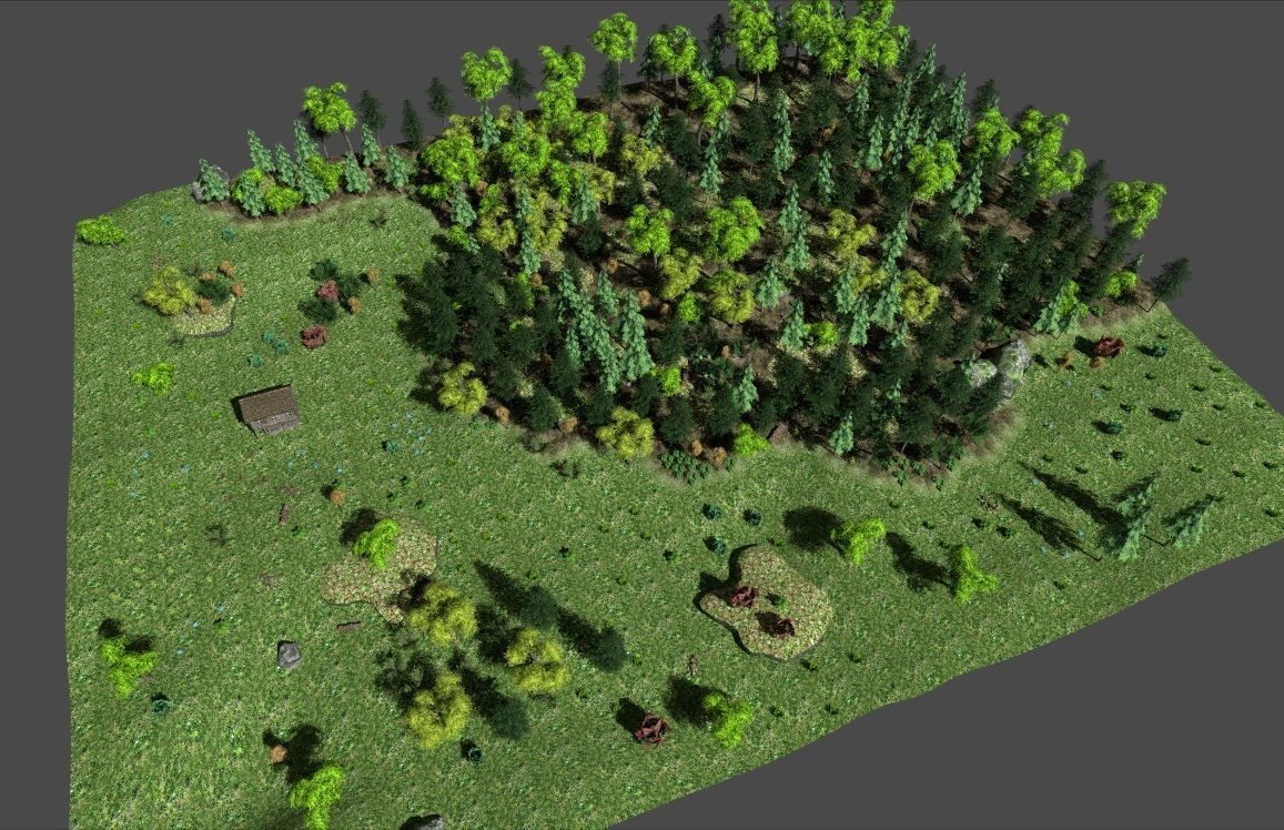 low poly forest landscape Low-poly 3D model_1