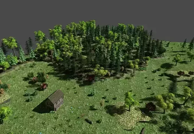 low poly forest landscape Low-poly 3D model low poly forest landscape Low-poly 3D model