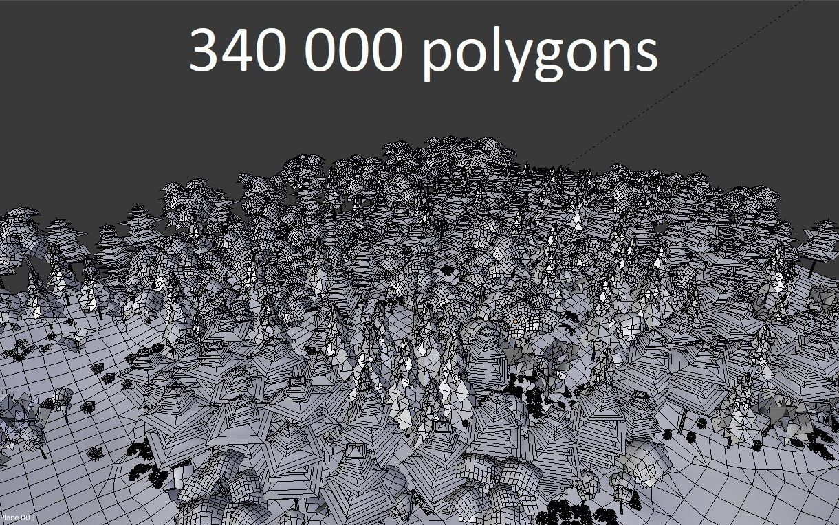 low poly forest landscape Low-poly 3D model_6