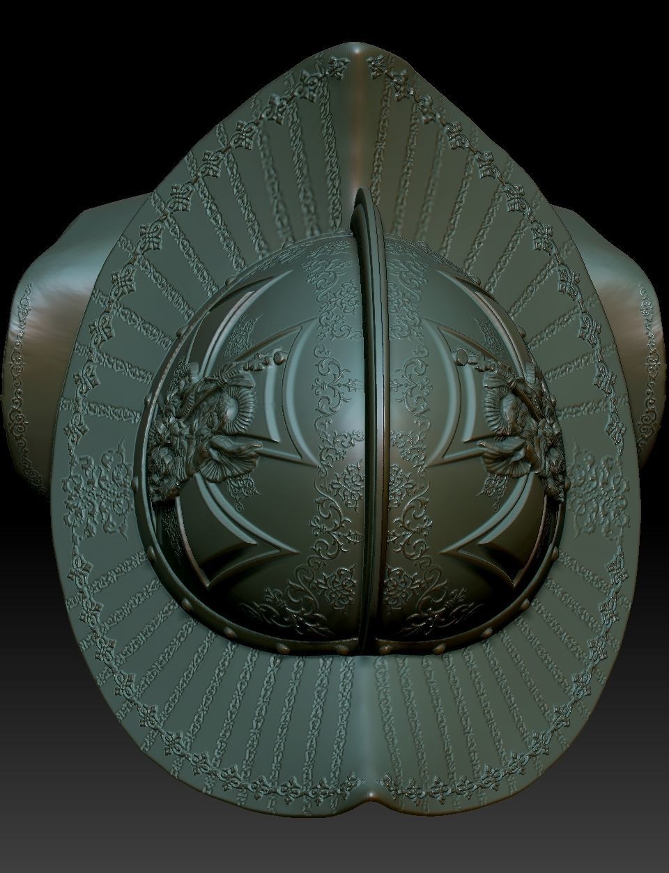 Conquistador samurai helmet 3D print model_10