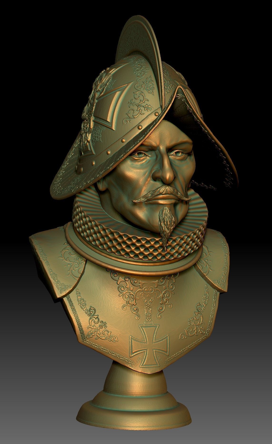 Conquistador samurai helmet 3D print model_16