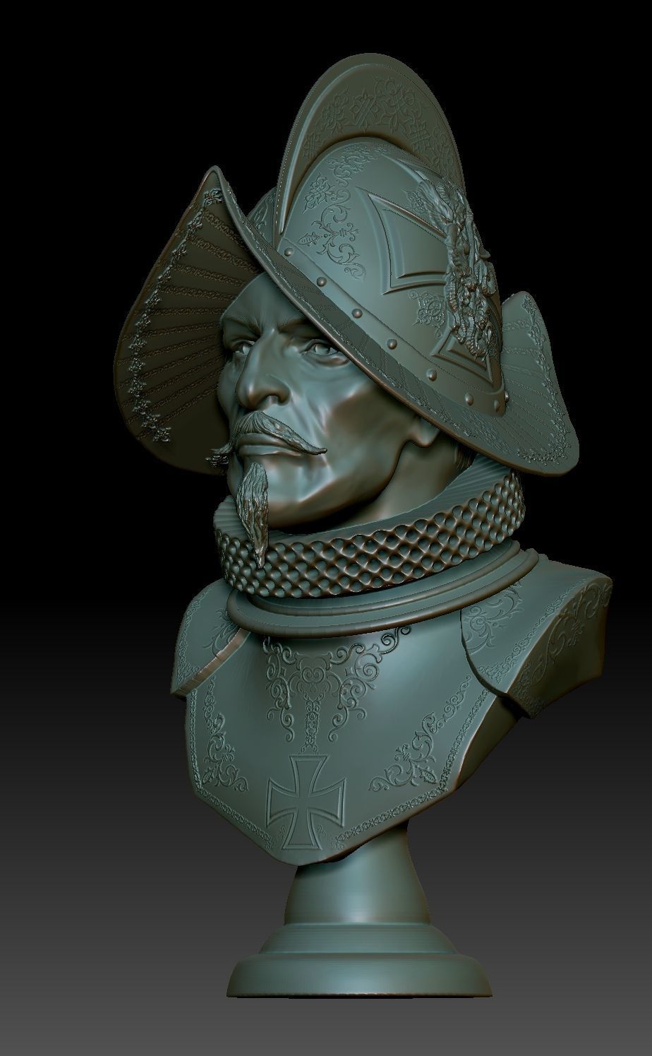 Conquistador samurai helmet 3D print model_9