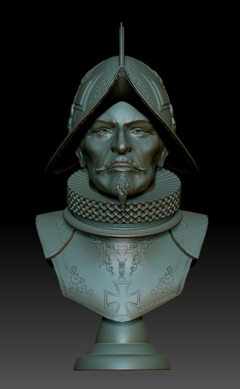Conquistador samurai helmet 3D print model_1