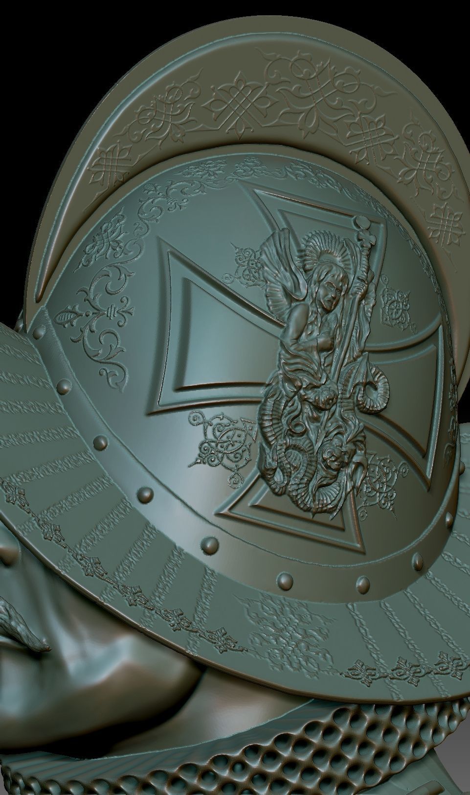 Conquistador samurai helmet 3D print model_11