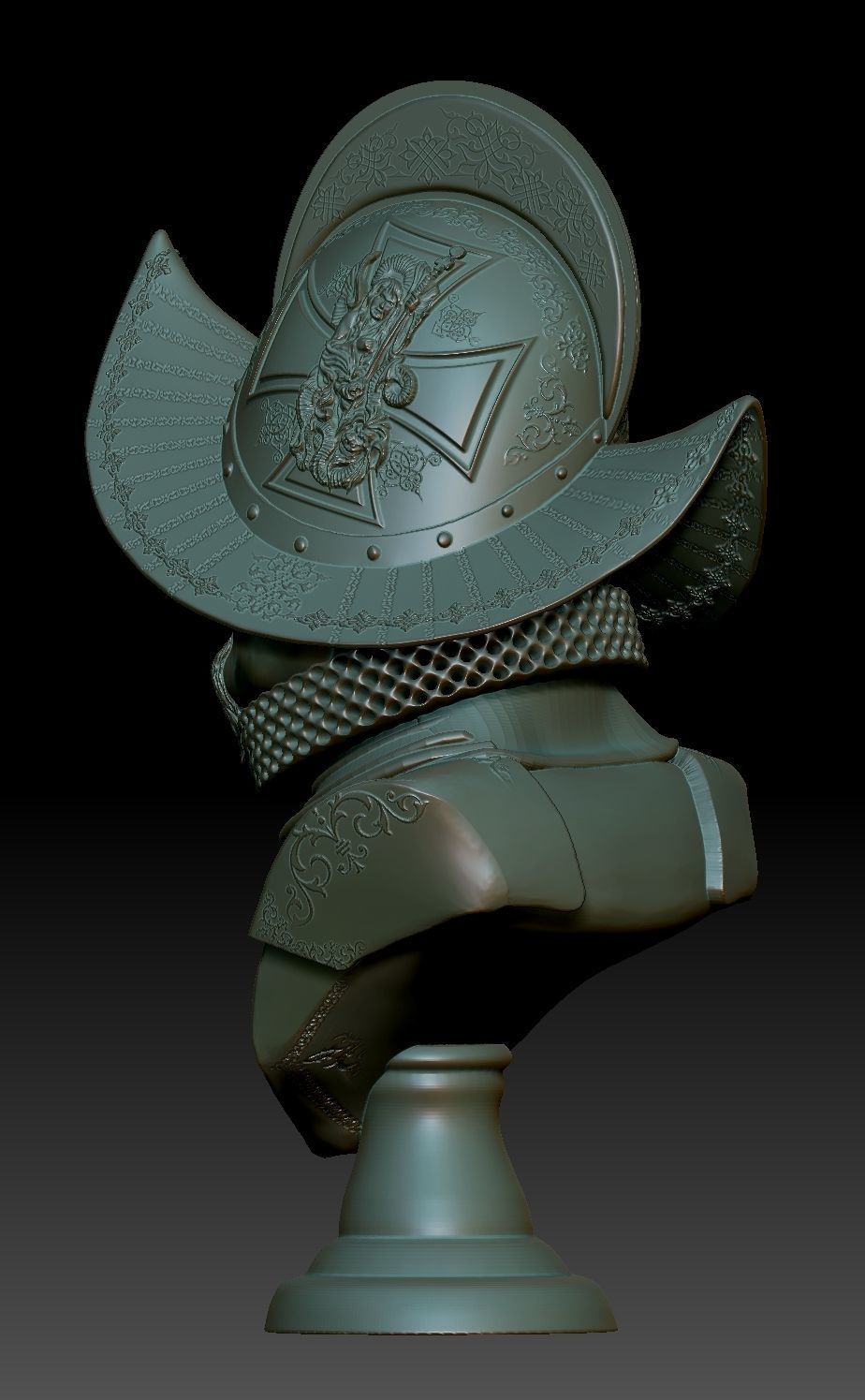 Conquistador samurai helmet 3D print model_8