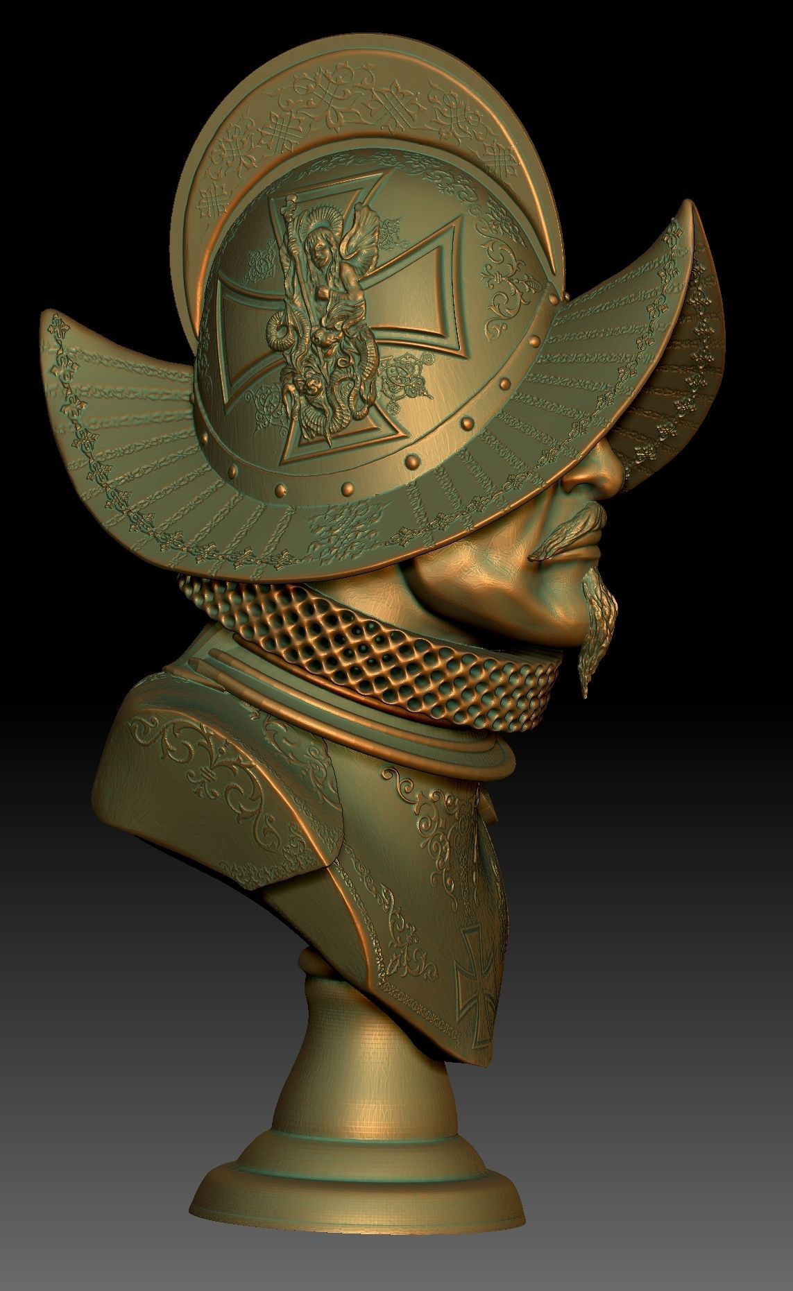 Conquistador samurai helmet 3D print model_17
