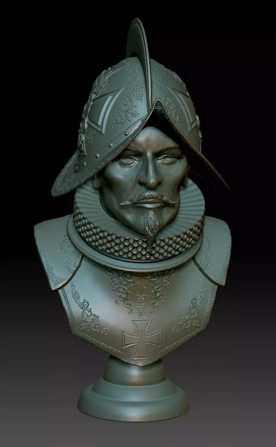 Conquistador samurai helmet 3D print model_0