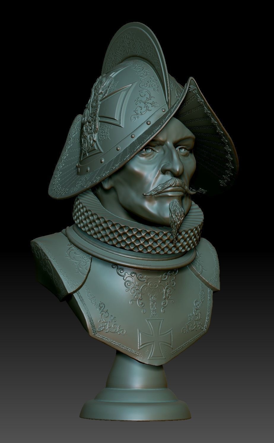 Conquistador samurai helmet 3D print model_2