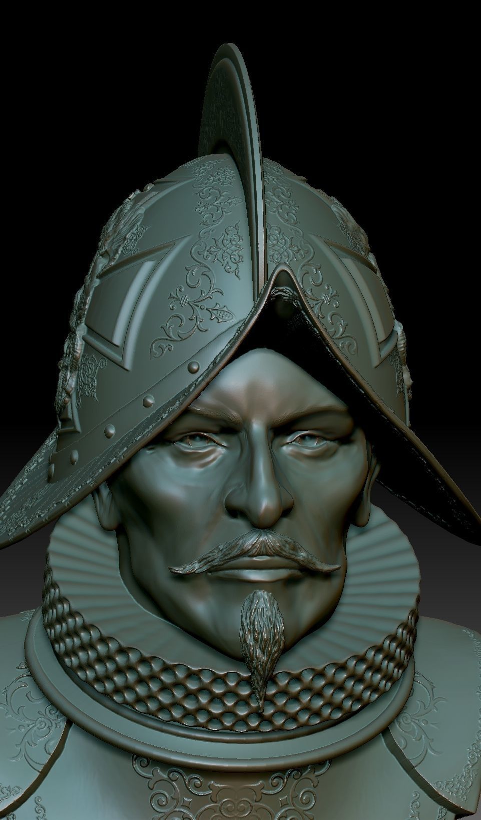 Conquistador samurai helmet 3D print model_12
