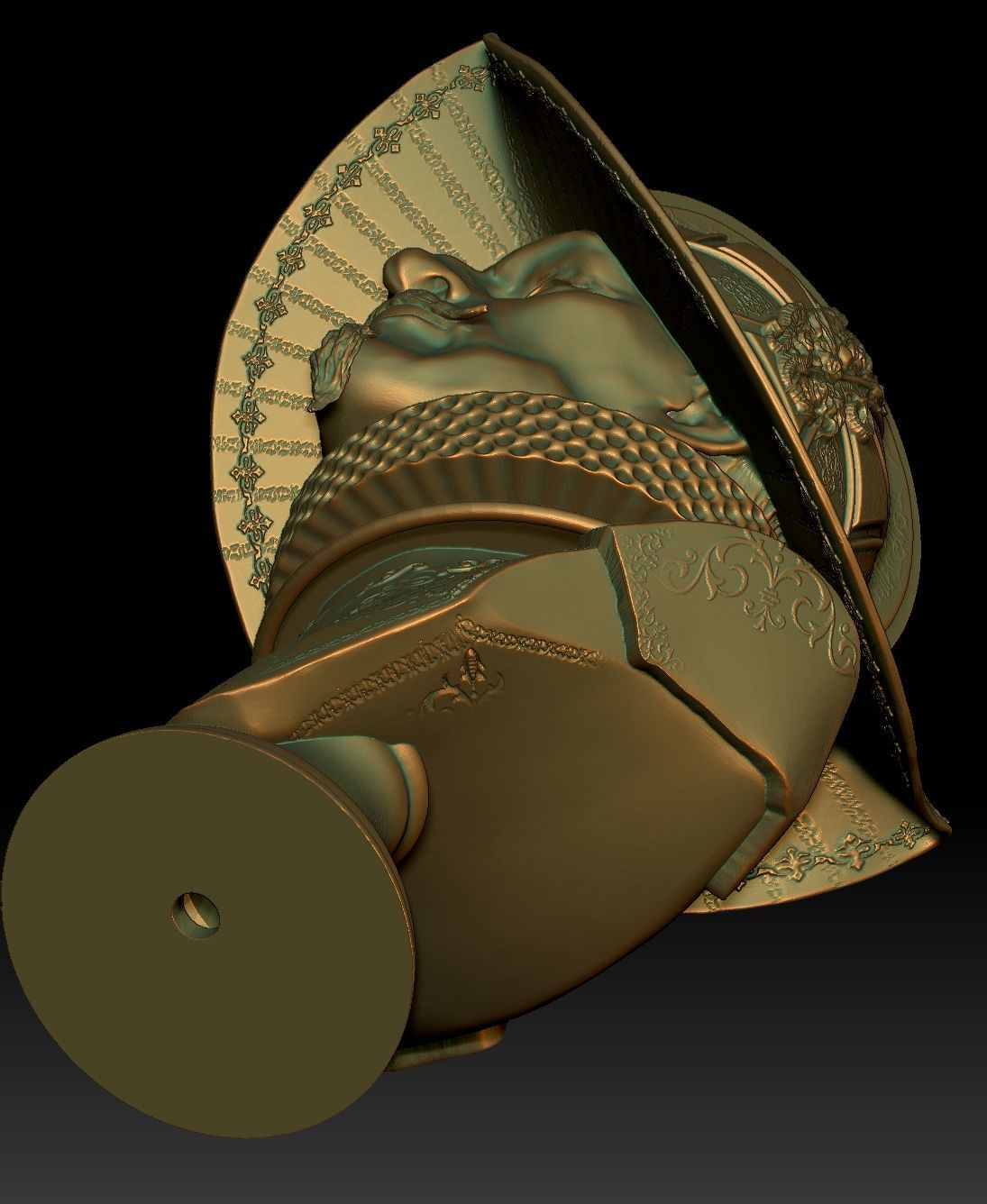Conquistador samurai helmet 3D print model_14