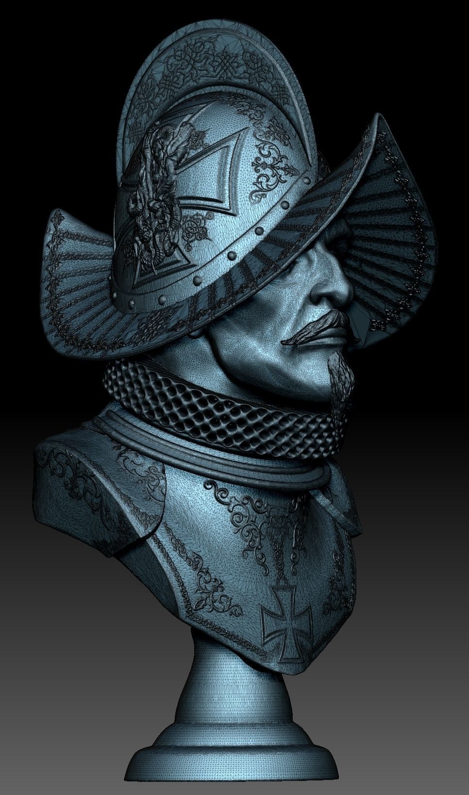 Conquistador samurai helmet 3D print model_18
