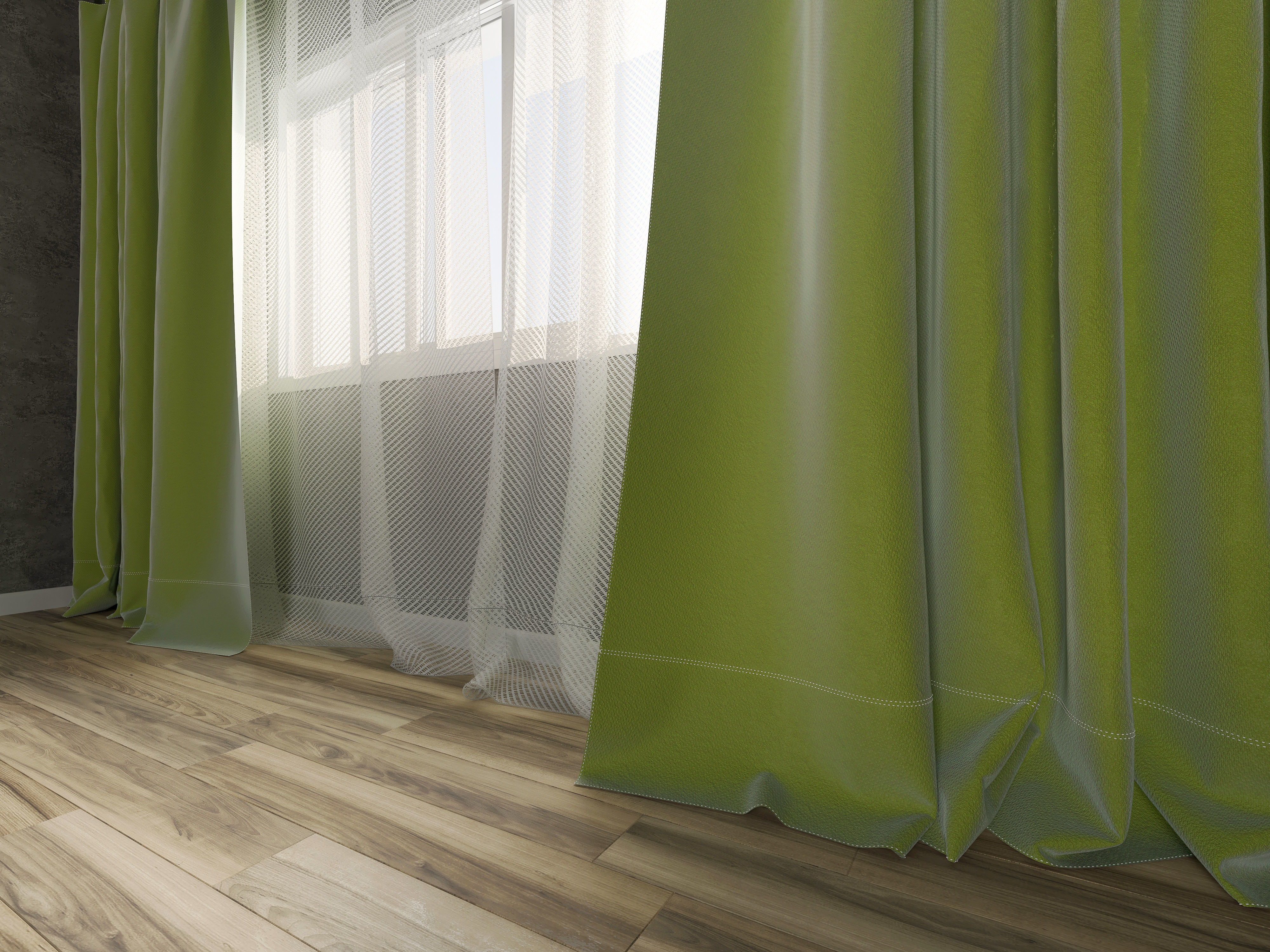 Curtain Room Set 3D model_1