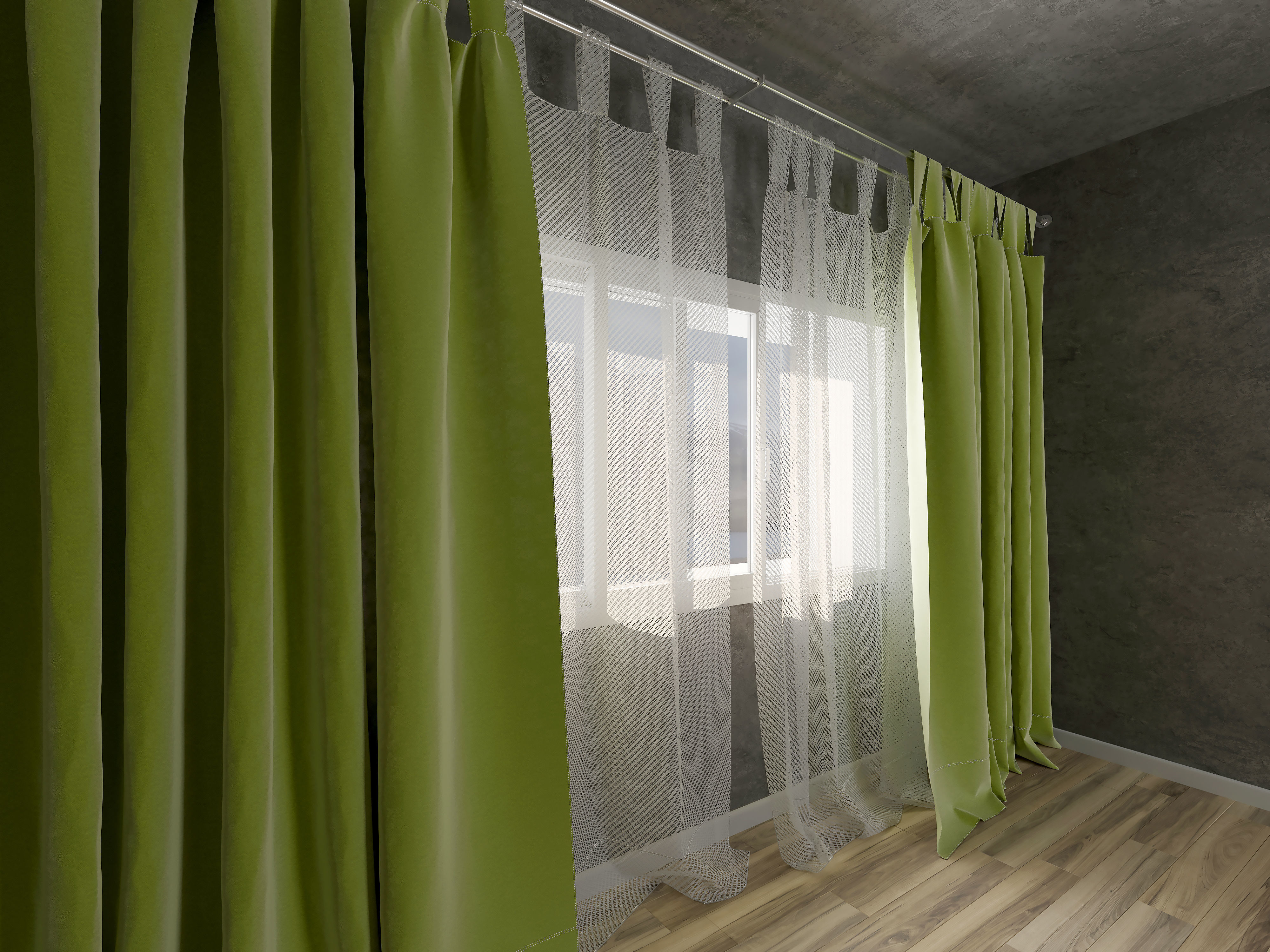 Curtain Room Set 3D model_2