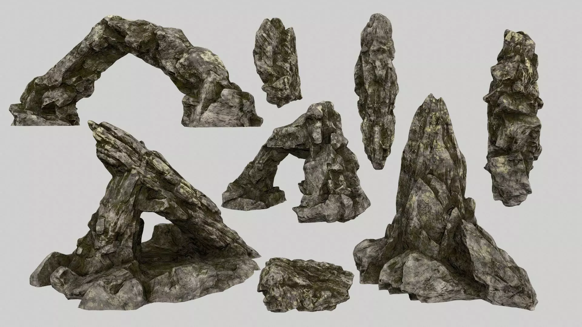 rocks rock formations Low-poly 3D model_0