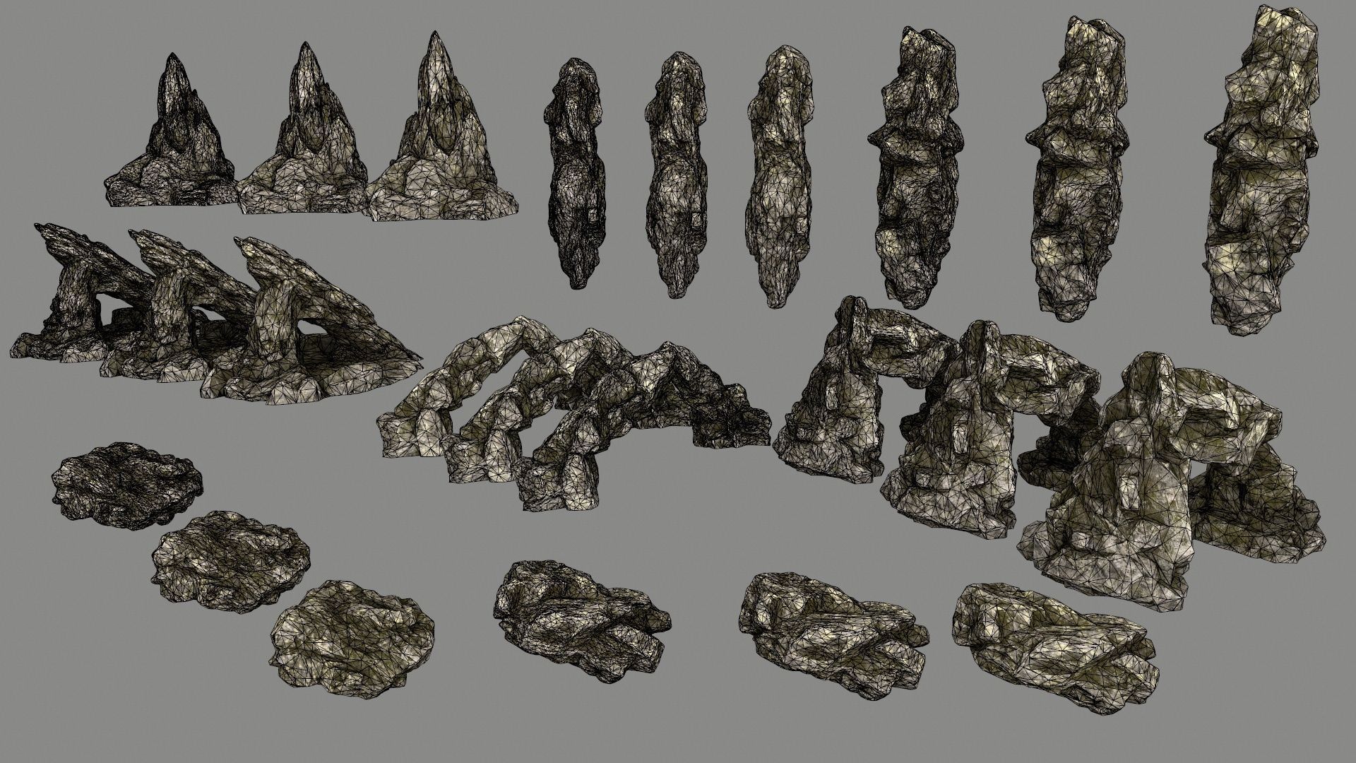 rocks rock formations Low-poly 3D model_2