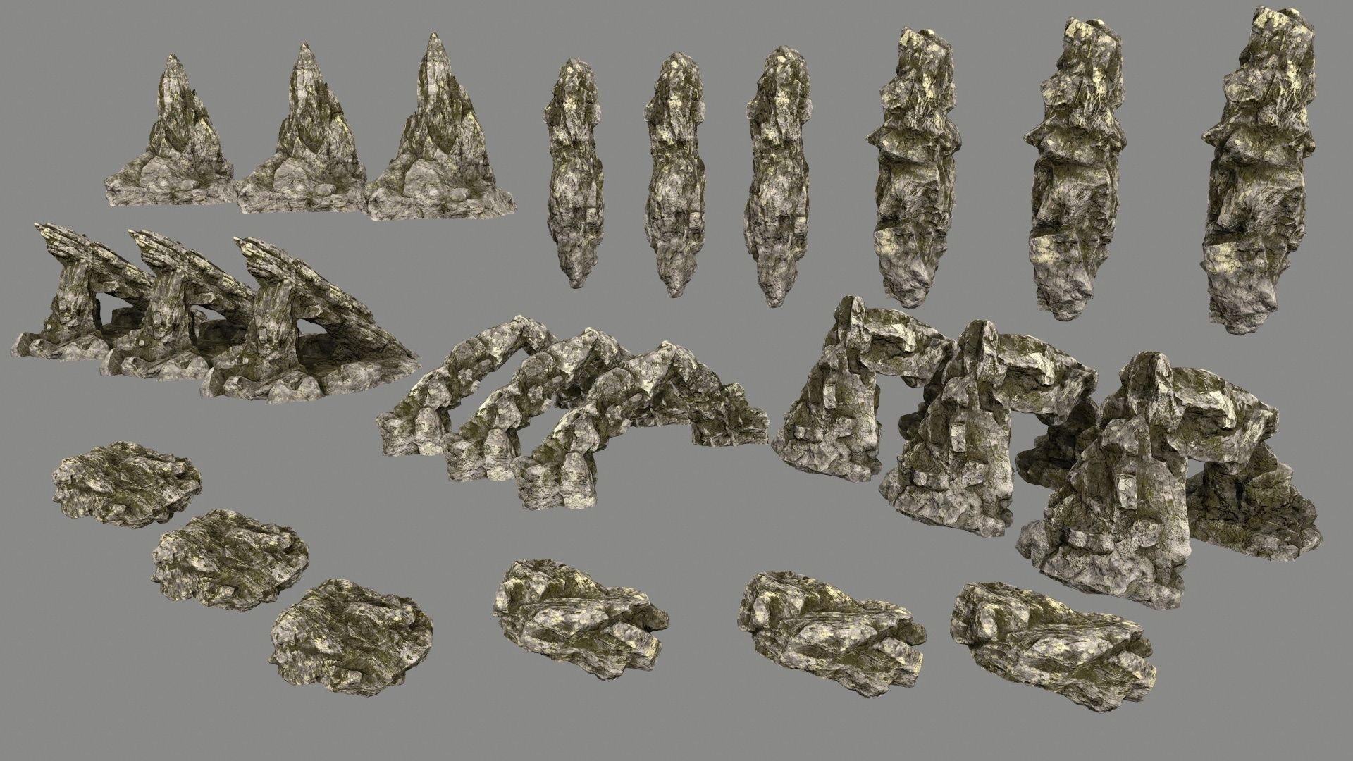 rocks rock formations Low-poly 3D model_1