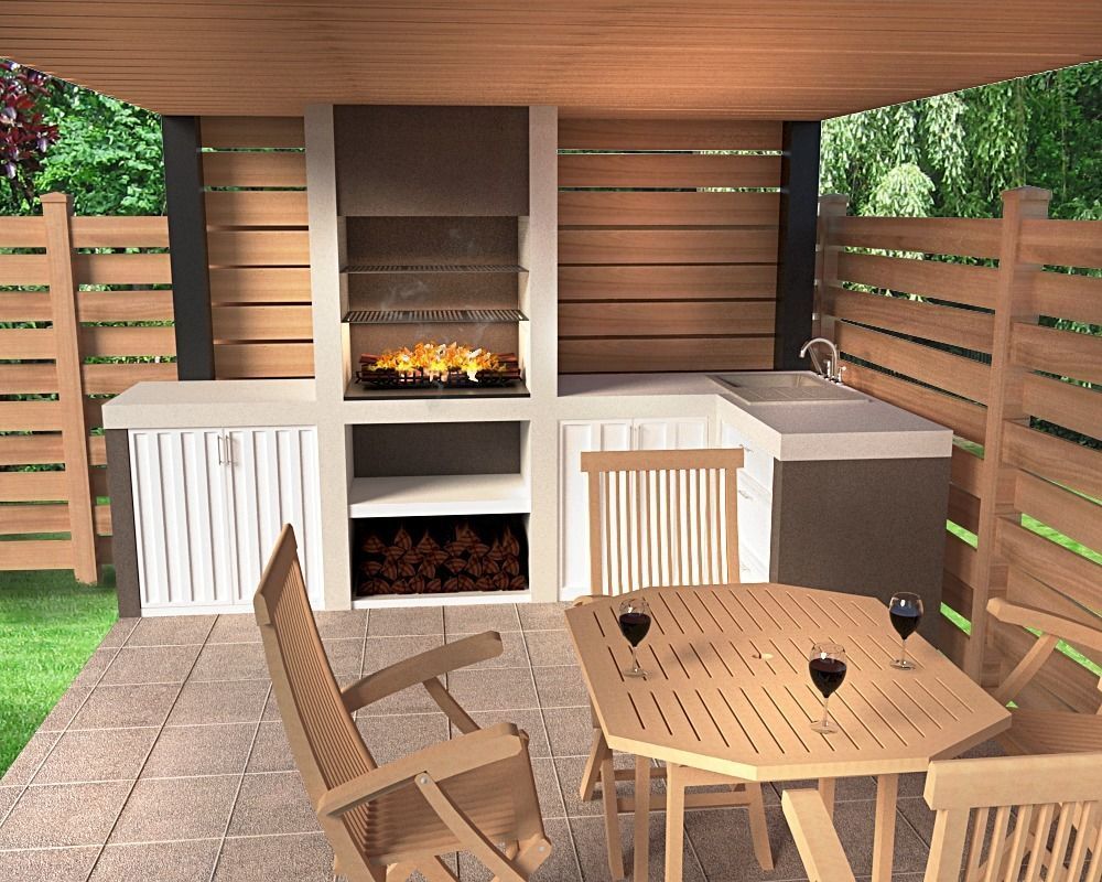 furniture outdoor kitchen barbecue 3D model Low-poly 3D model_5