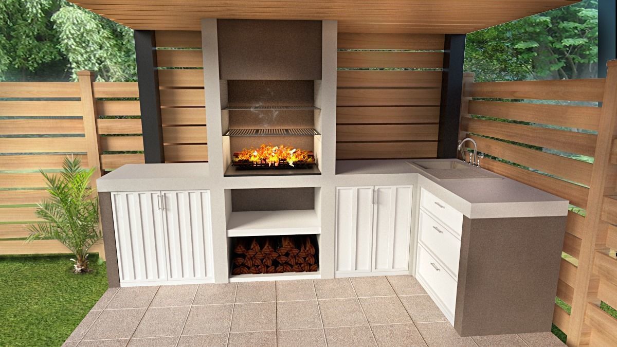 furniture outdoor kitchen barbecue 3D model Low-poly 3D model_4