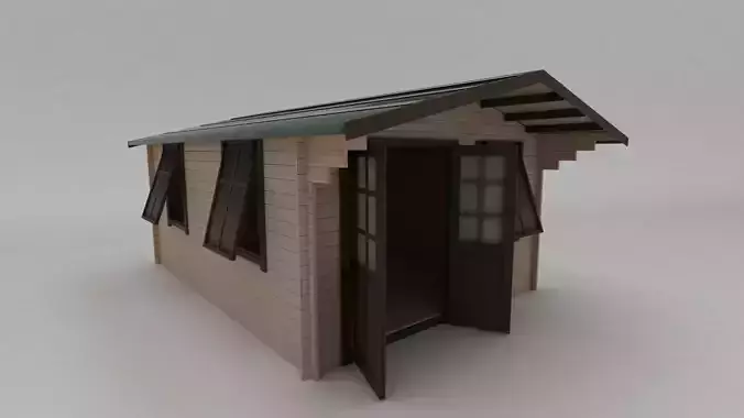 Summer House Log Cabin Garden Office 3D model