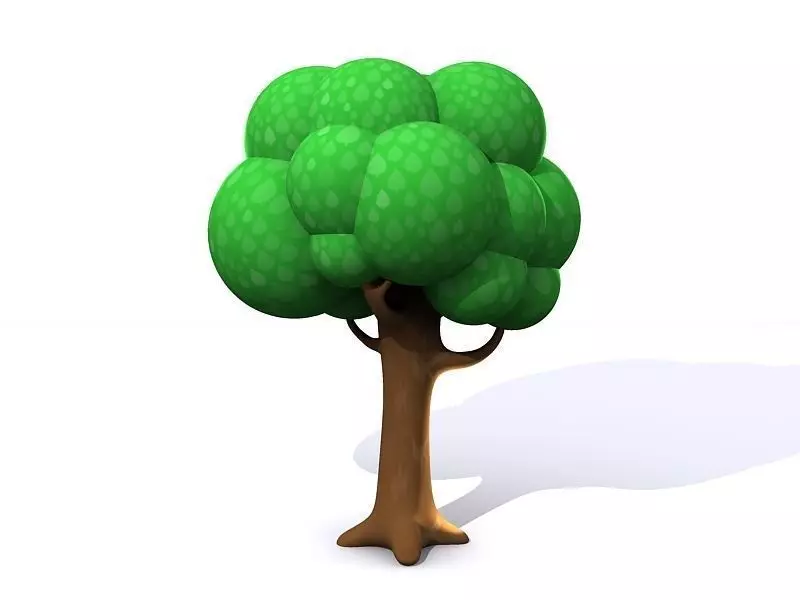 Cartoon Tree with Branches 3D model_0