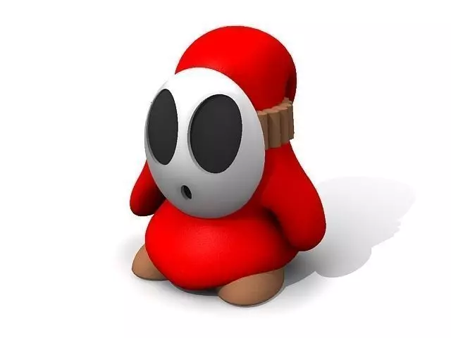 Shyguy toy with eyes 3D model_0