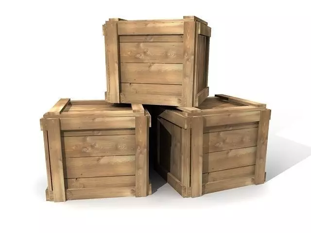Stack of Simple Crates 3D model_0
