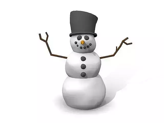 Snowman wearing top hat