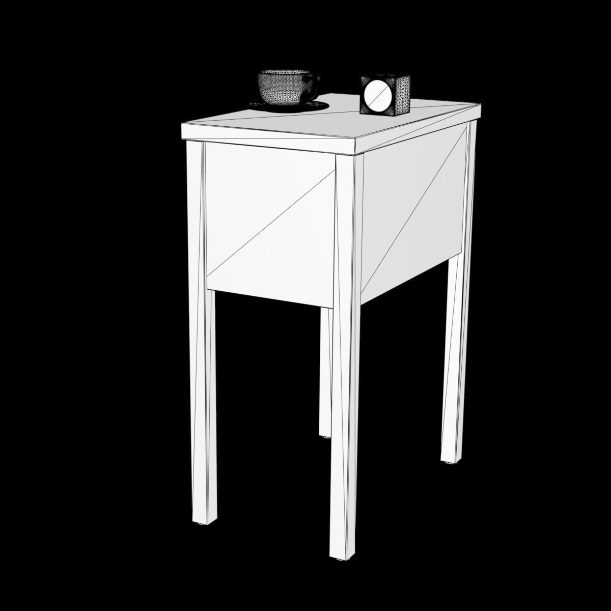 nordli bedside table 3D model_1