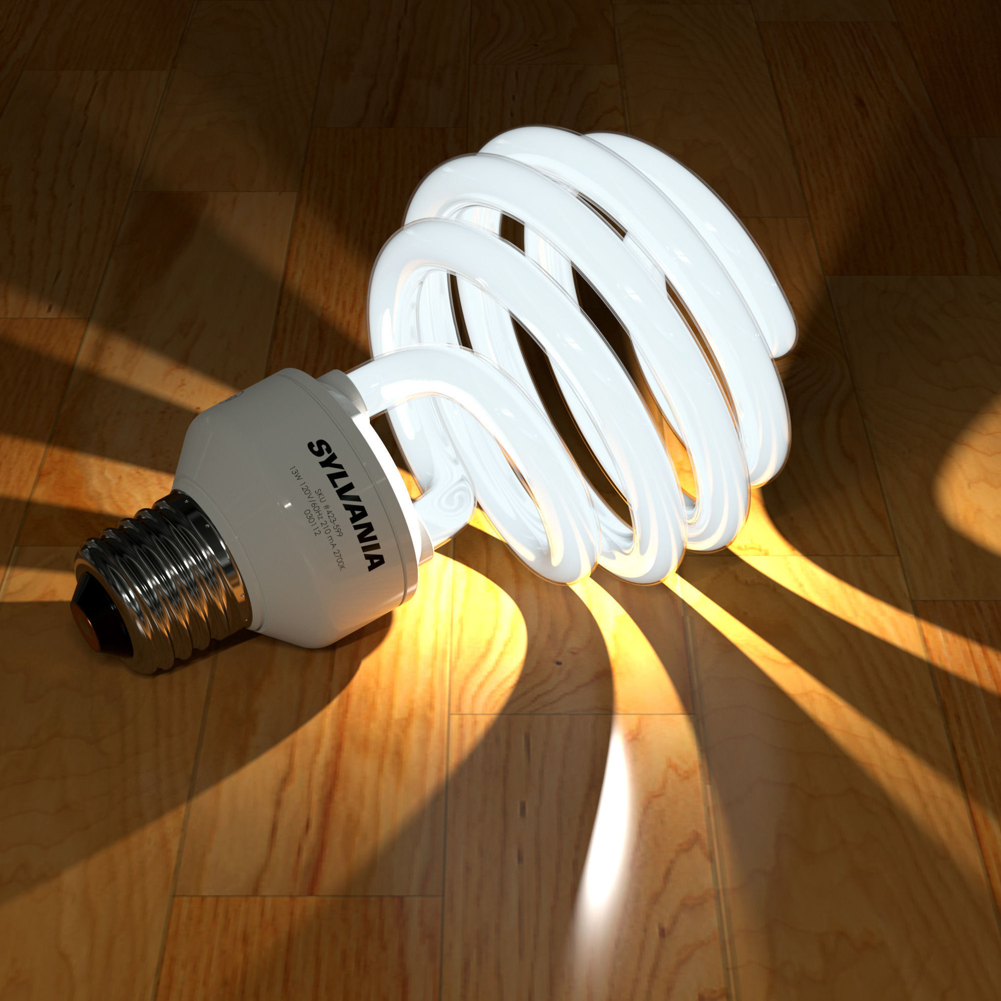 Compact fluorescent light bulbs - CFLs Free 3D model_7