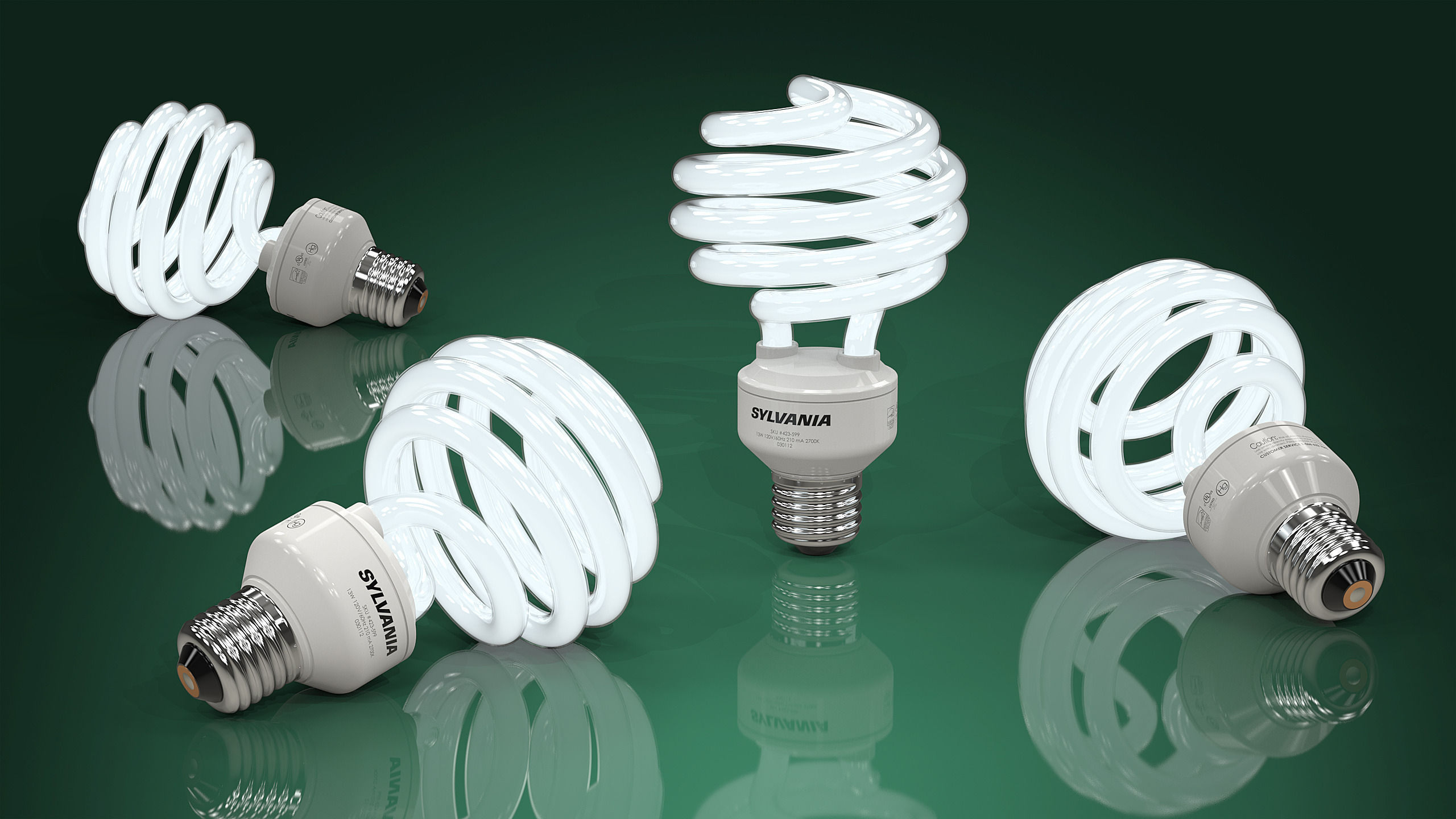 Compact fluorescent light bulbs - CFLs Free 3D model_2