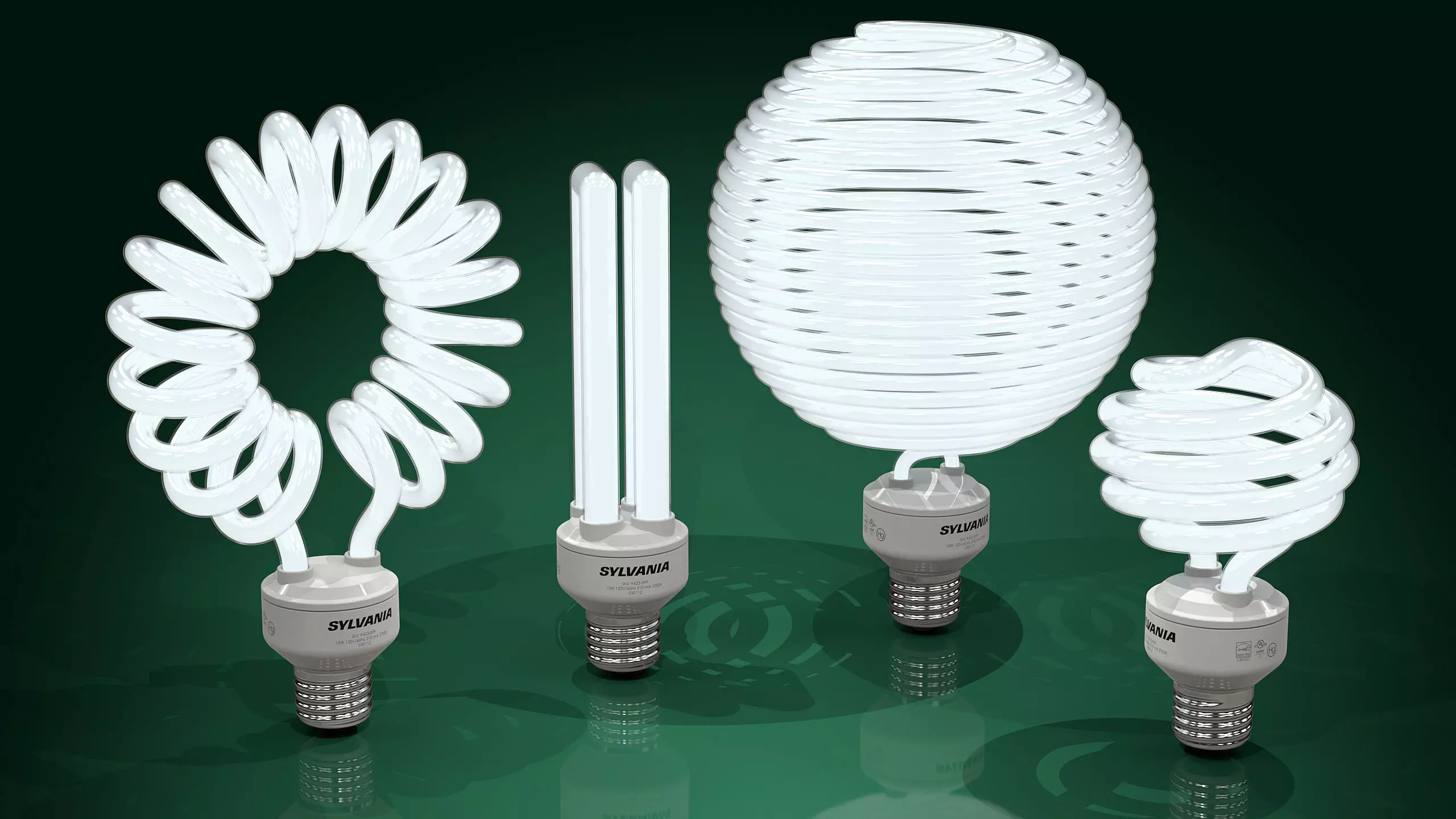 Compact fluorescent light bulbs - CFLs Free 3D model_0