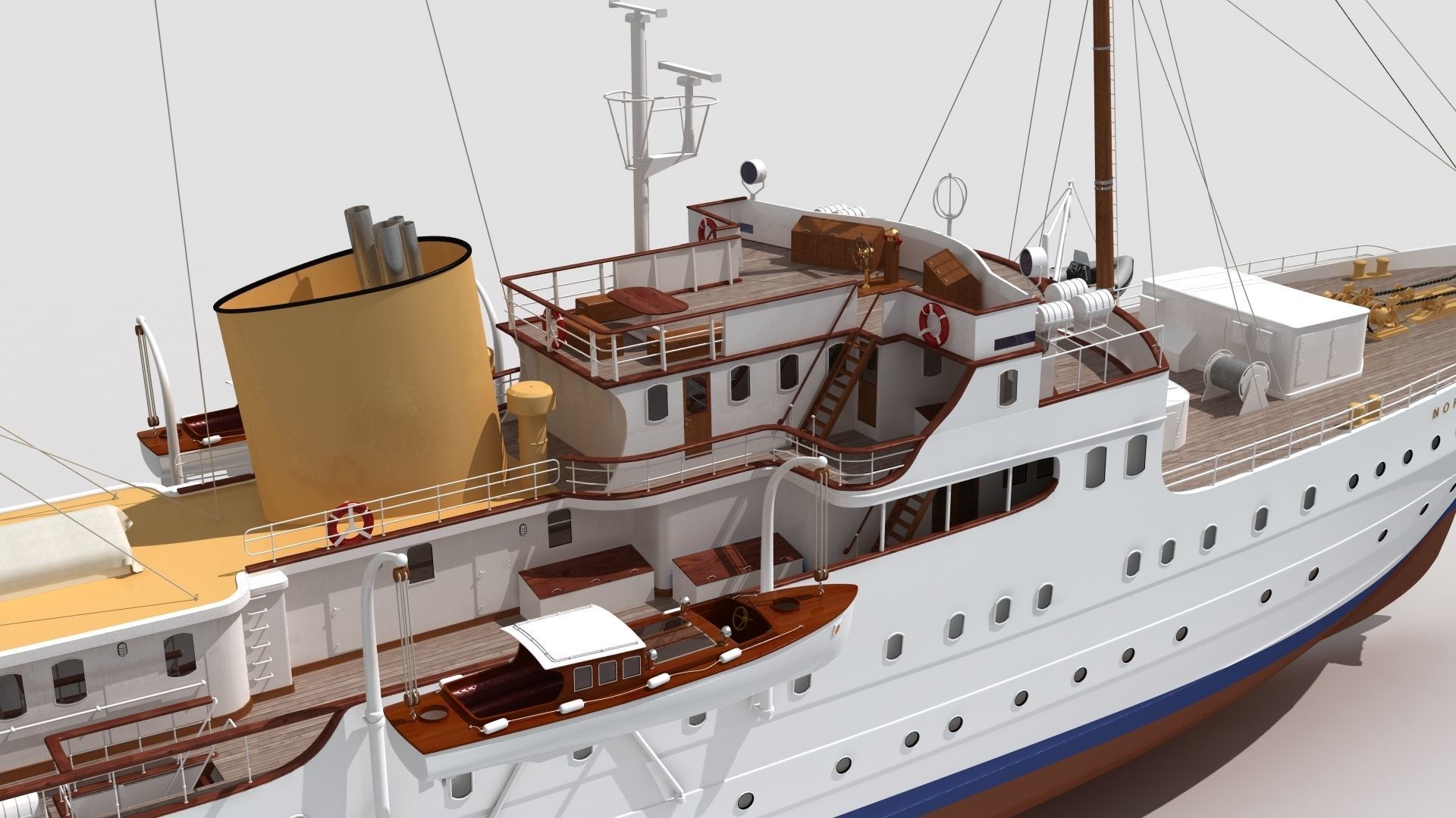 Norge is the Royal Yacht Low-poly 3D model_4