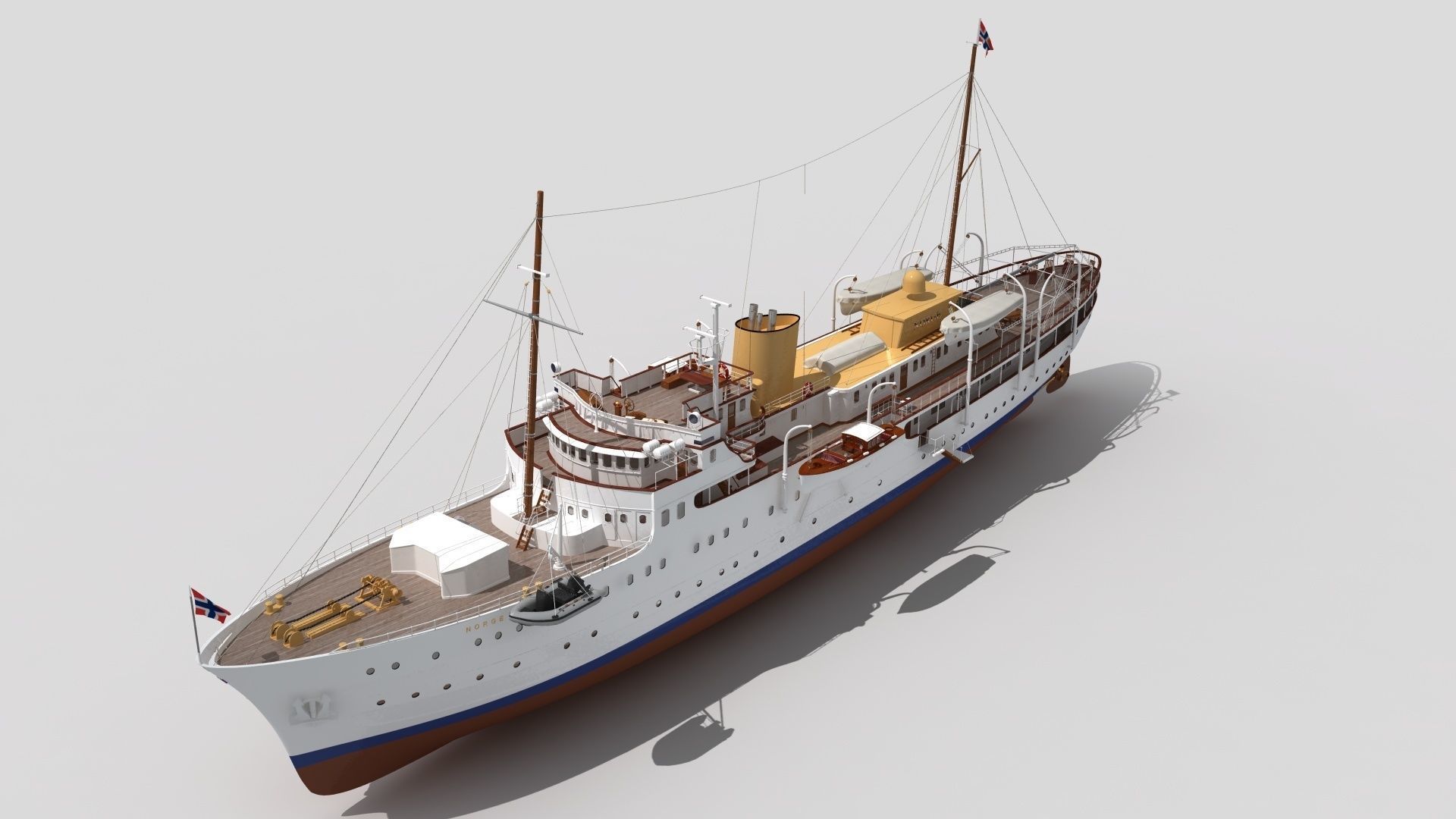 Norge is the Royal Yacht Low-poly 3D model_3