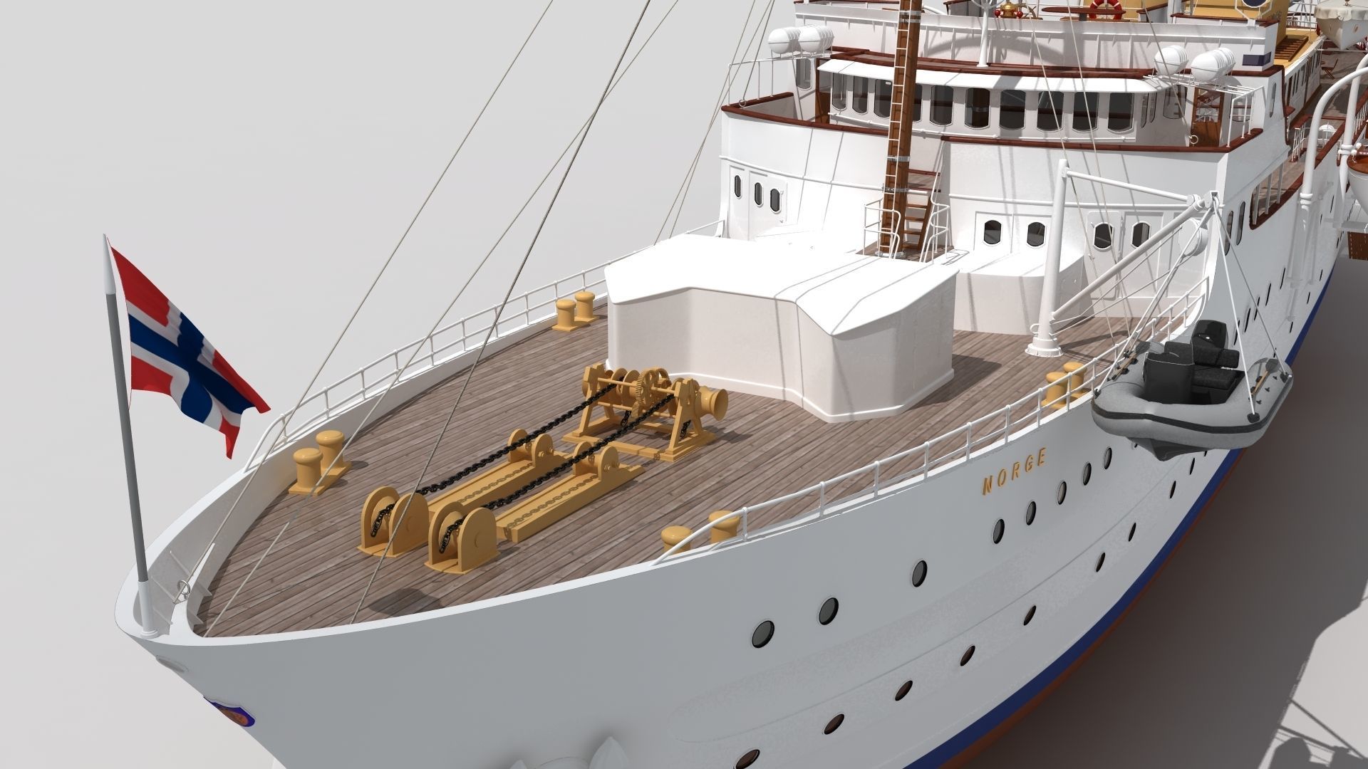 Norge is the Royal Yacht Low-poly 3D model_2