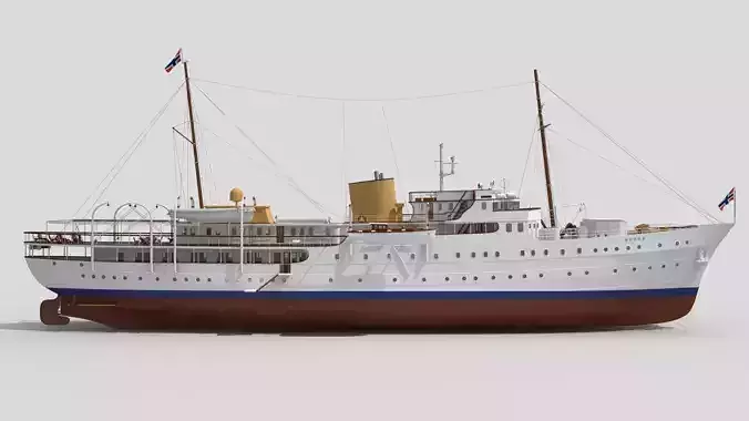 Norge is the Royal Yacht Low-poly 3D model